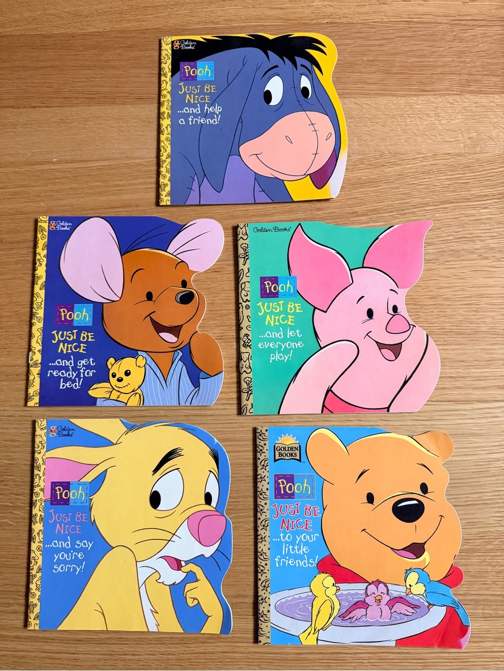 Winnie Pooh Just Be Nice Super Shape - Lot of 5 Books 1997-98